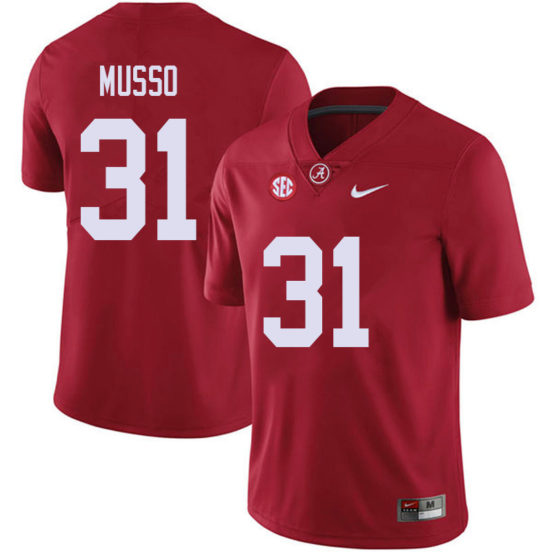 Alabama Crimson Tide Men's Bryce Musso #31 Red NCAA Nike Authentic Stitched 2018 College Football Jersey KU16B02BM